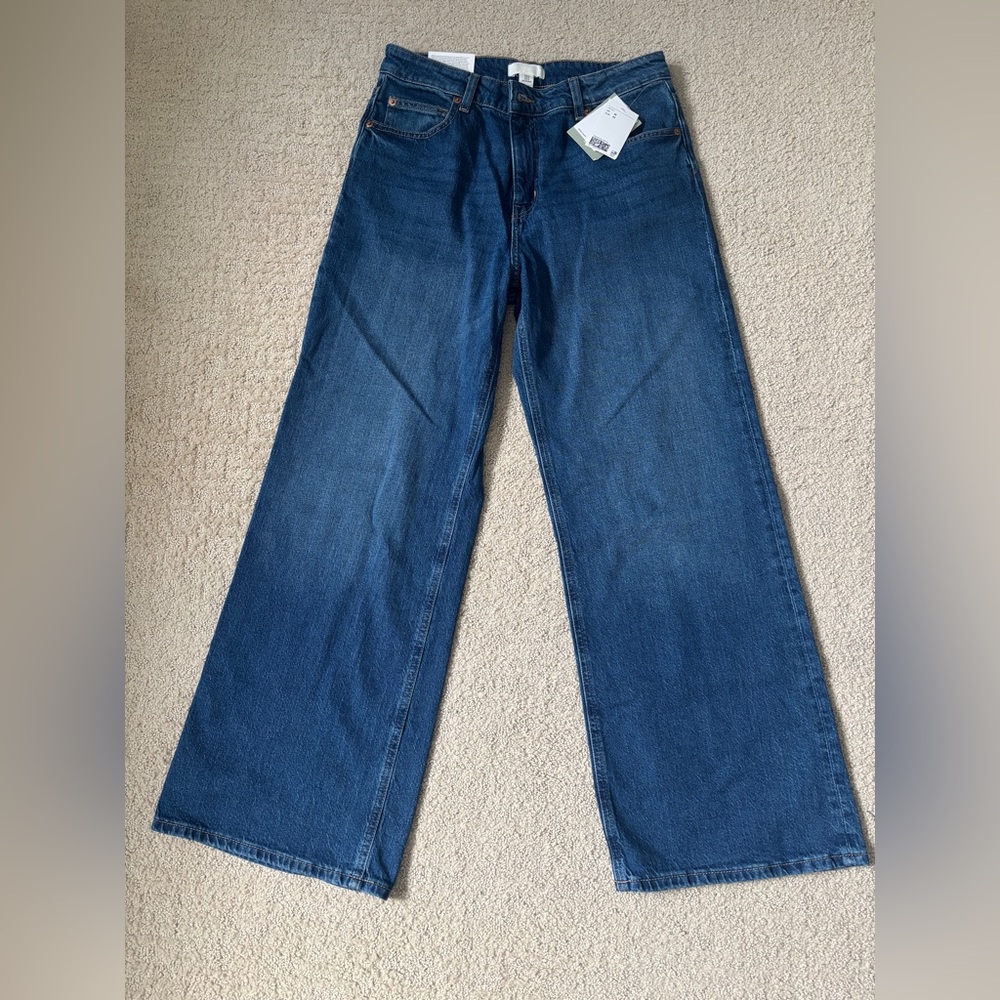 H&M Dark Blue Flare & Wide Leg Jeans